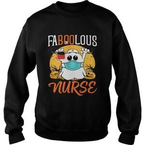 Halloween Ghost Mask Faboolous Nurse Sweatshirt